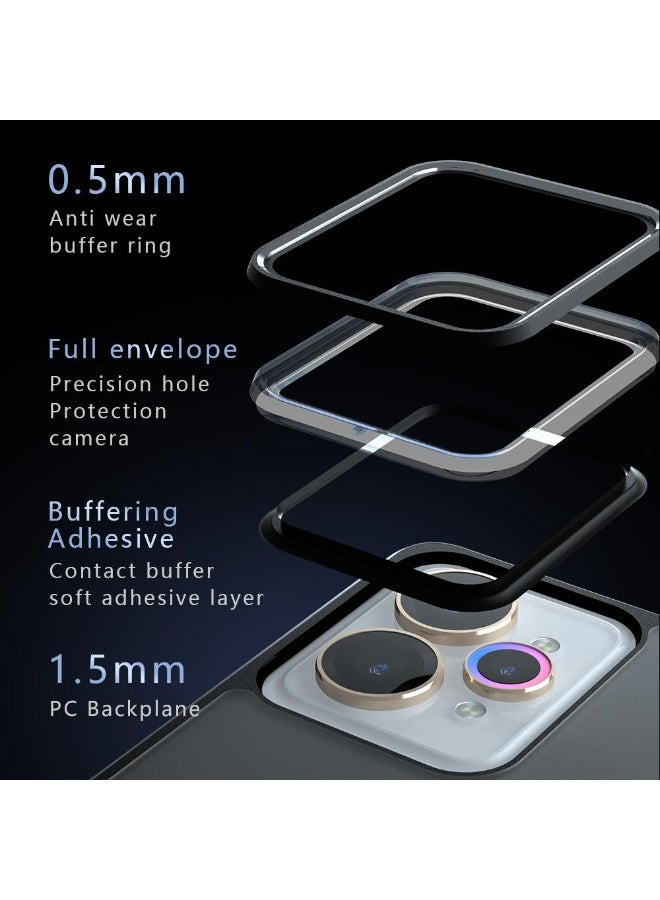 جراب حمايه اسود مط غير لامع ومقاوم للصدمات متوافق مع Realme 15 / Realme 15 Pro (أسود ) - Image 3